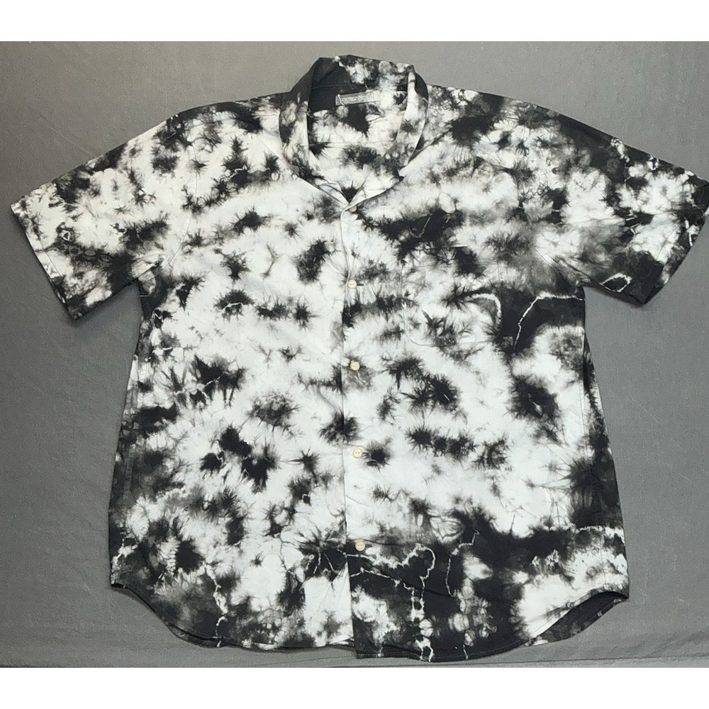 Outerknown Men's  XXL BBQ Button Down Galaxy Tie Dye Camp Shirt Organic Cotton